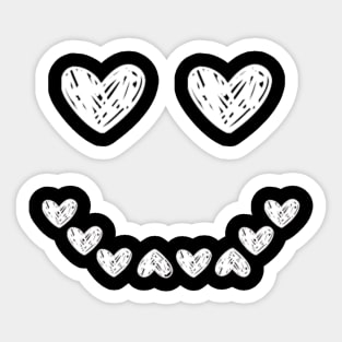 Smiling face heart white Sticker